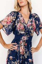 Katherine Maxi Dress | Navy + Pink Floral - Baltic Born